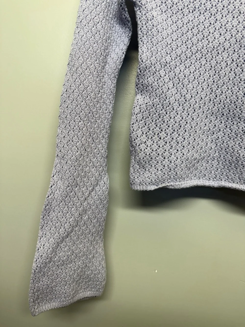 Dynamite Light Gray Open-Knit Sweater Top - Picture 4 of 5